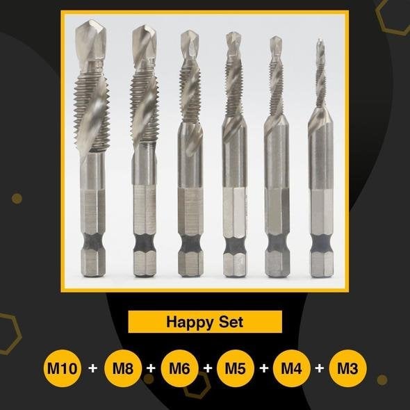 Thread Tap Drill Bits 6Pcs Set